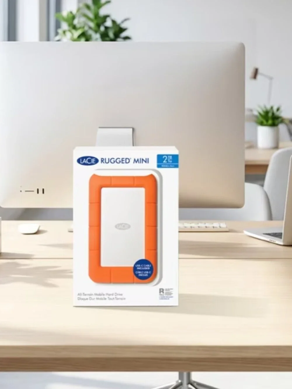 LaCie Rugged External Hard Drive - Orange & White